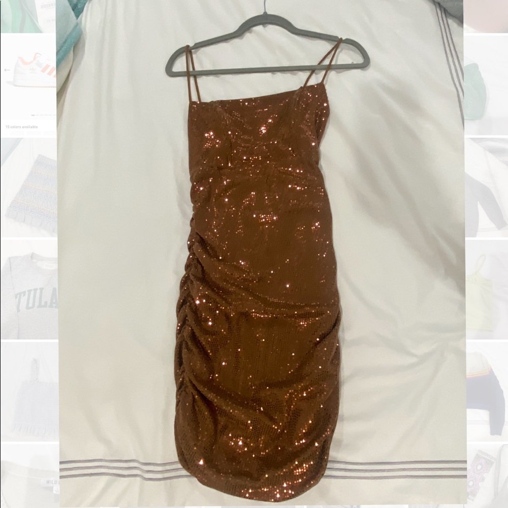 Urban Outfitters Brown Sparkly Bodycon dress